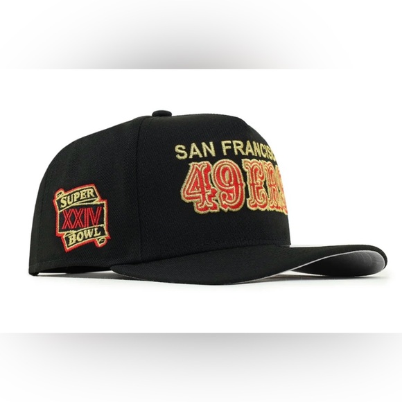 New San Francisco 49ers Super Bowl XXIV SP Black 9Fifty A-Frame Snapback - Picture 1 of 8